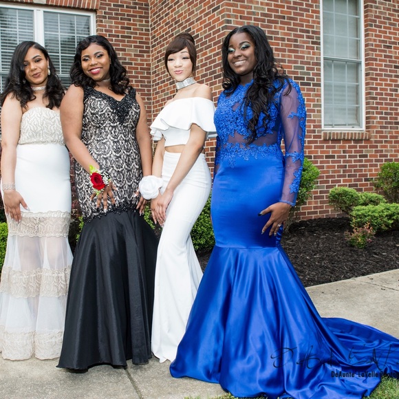 Custom Royal Blue Mermaid Prom Dress - Picture 4 of 4